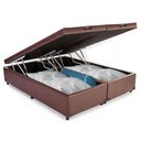 Ver imagem 3 de Cama Box Baú Casal Bipartido Sintético Marrom Emth 138x188x40