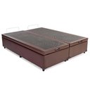 Ver imagem 4 de Cama Box Baú Casal Bipartido Sintético Marrom Emth 138x188x40