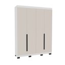 Ver imagem 2 de Guarda-roupa Solteiro Madrid 4 Portas 4 Gavetas Creme/branco - Politorno