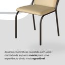 Ver imagem 6 de Conjunto Sala de Jantar Mesa 160x90cm Base Império Tampo MDF Laca com Vidro Malibu Preto/Creme
