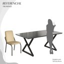 Ver imagem 5 de Conjunto Sala de Jantar Mesa 160x90cm Base Império Tampo Mdf Laca com Vidro Malibu