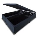 Ver imagem 1 de Cama Box Bau Casal Bipartido Suede (1.38x1.88):preto