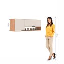 Ver imagem 4 de Armário Aéreo de Cozinha 2 Portas com Nicho Alana Marrom/Freijó/Off White