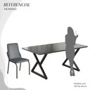 Ver imagem 5 de Conjunto Sala de Jantar Mesa 160x90cm Base Império Tampo Mdf Laca com Vidro Malibu