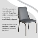 Ver imagem 7 de Conjunto Sala de Jantar Mesa 160x90cm Base Império Tampo MDF Laca com Vidro Malibu Preto/Grafite