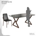 Ver imagem 5 de Conjunto Sala de Jantar Mesa 160x90cm Base Império Tampo Mdf Laca com Vidro Malibu