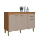 Ver imagem 5 de Armário de Cozinha Modulada Compacta Mariana 6 Portas 1 Gaveta MDP 120cm Freijó-Camurça Fidelita