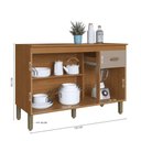Ver imagem 2 de Armário de Cozinha Modulada Compacta Mariana 6 Portas 1 Gaveta MDP 120cm Freijó-Camurça Fidelita