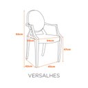 Ver imagem 3 de Kit com 2 Cadeiras para Sala de Jantar Versalhes Transparente/Incolor