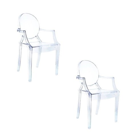 Kit com 2 Cadeiras para Sala de Jantar Versalhes Transparente/Incolor