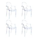 Ver imagem 1 de Kit com 4 Cadeiras para Sala de Jantar Versalhes Transparente/Incolor