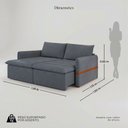 Ver imagem 2 de Sofá Cama Retrátil 3 Lugares Bárbara 1,80m Veludo Cinza