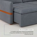 Ver imagem 7 de Sofá Cama Retrátil 3 Lugares Bárbara 1,80m Veludo Cinza