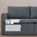 Ver imagem 6 de Sofá Cama Retrátil 3 Lugares Bárbara 1,80m Veludo Cinza
