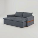 Ver imagem 1 de Sofá Cama Retrátil 3 Lugares Bárbara 1,80m Veludo Cinza