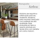 Ver imagem 2 de Kit 2 Banquetas Alta Pés de Aço Preto Banco Estofado Cozinha Bancada Nobre