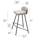 Ver imagem 5 de Kit 2 Banquetas Alta Pés de Aço Preto Banco Estofado Cozinha Bancada Nobre