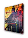 Ver imagem 4 de Mini Quadro Único Decorativo de Pássaro Preto em Fundo Abstrato Pintado a Mão Artesanal