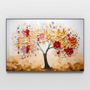 Ver imagem 3 de Quadro Decor Folhas 3d Dourado Branco Sala Quarto Casa Escritório