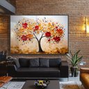 Ver imagem 1 de Quadro Decor Folhas 3d Dourado Branco Sala Quarto Casa Escritório