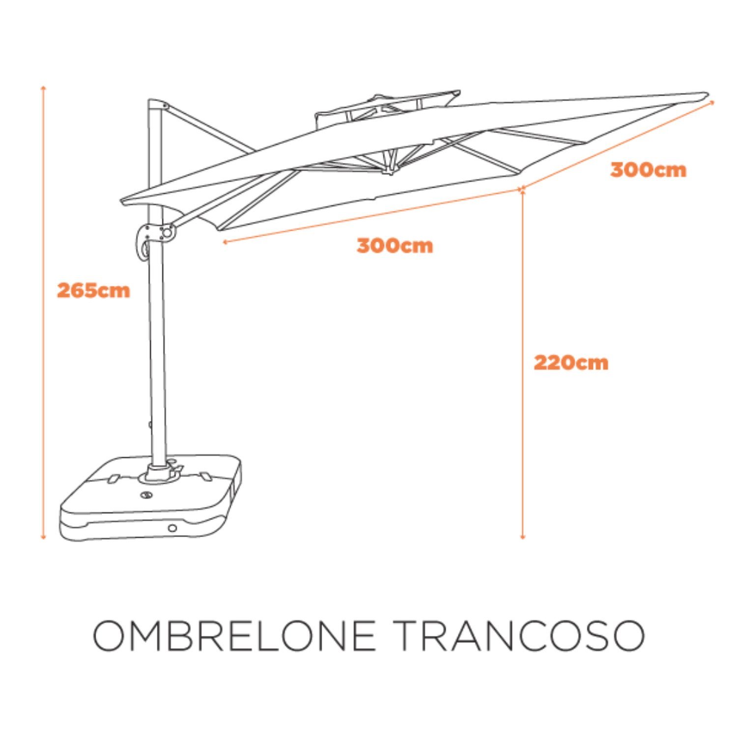 Ombrelone Estrutura em Aluminínio Trancoso - 5