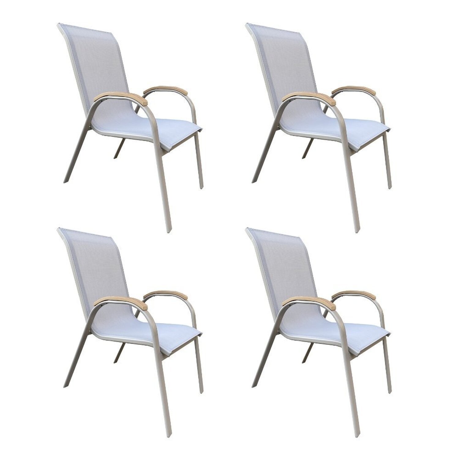 Kit com 4 Cadeiras de Alumínio para Jardim Pipa | MadeiraMadeira
