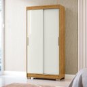 Ver imagem 1 de Guarda-Roupa Solteiro 2 Portas 2 Gavetas Antares Marrom/Marrocos/Off White