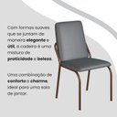 Ver imagem 7 de Conjunto Sala de Jantar Mesa 160x90cm Base Império Tampo MDF Laca com Vidro Malibu Marrom/Grafite