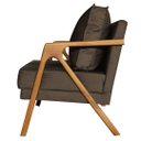 Ver imagem 3 de Poltrona Decorativa Mona Premium Madeira Maciça Suede Marrom