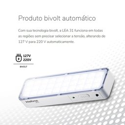 Kit 03 Luminárias de Emergência Led Intelbrás Autônoma Lea 31 com 30 Leds Branco Bivolt - 5