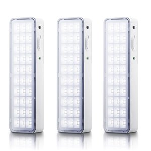 Kit 03 Luminárias de Emergência Led Intelbrás Autônoma Lea 31 com 30 Leds Branco Bivolt