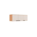 Ver imagem 1 de Armário Aéreo 3 Portas Iara 120cm x 42cm 28cm Marrom/Freijó/Off White