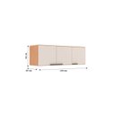 Ver imagem 3 de Armário Aéreo 3 Portas Iara 120cm x 42cm 28cm Marrom/Freijó/Off White