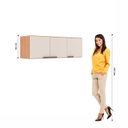 Ver imagem 4 de Armário Aéreo 3 Portas Iara 120cm x 42cm 28cm Marrom/Freijó/Off White