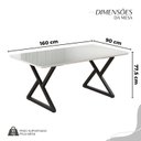 Ver imagem 3 de Conjunto Sala de Jantar Mesa 160x90cm Base Império Tampo MDF Laca com Vidro Malibu Preto/Marrom