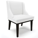 Ver mais imagens de Kit 2 Cadeiras Decorativas Sala de Jantar Base Fixa de Madeira Firenze PU Branco Fosco/Preto G19 - G
