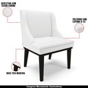 Ver imagem 4 de Kit 2 Cadeiras Decorativas Sala de Jantar Base Fixa de Madeira Firenze PU Branco Fosco/Preto G19 - G