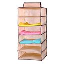 Ver imagem 3 de Organizador Guarda Roupa 6 Prateleiras Sapateira Vertical Closet Armario Cabide Portatil Mala Viagem