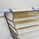 Ver imagem 5 de Organizador Guarda Roupa 6 Prateleiras Sapateira Vertical Closet Armario Cabide Portatil Mala Viagem