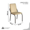 Ver imagem 4 de Conjunto Sala de Jantar Mesa 160x90cm Base Império Tampo MDF Laca com Vidro Malibu Preto/Creme