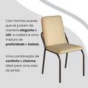 Ver imagem 7 de Conjunto Sala de Jantar Mesa 160x90cm Base Império Tampo MDF Laca com Vidro Malibu Preto/Creme