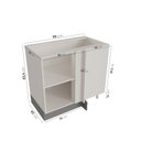Ver imagem 2 de Balcão de Canto Reto Planejado sem Tampo 1 Porta Arizona CabeCasa MadeiraOriginals Cinza/Branco