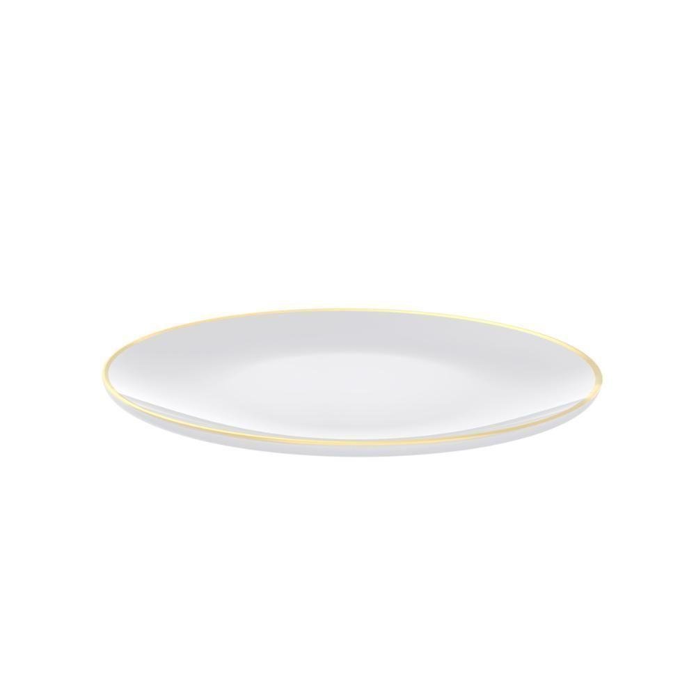 Prato Raso Tramontina Anna em Porcelana com Filete de Ouro 28 Cm - 1