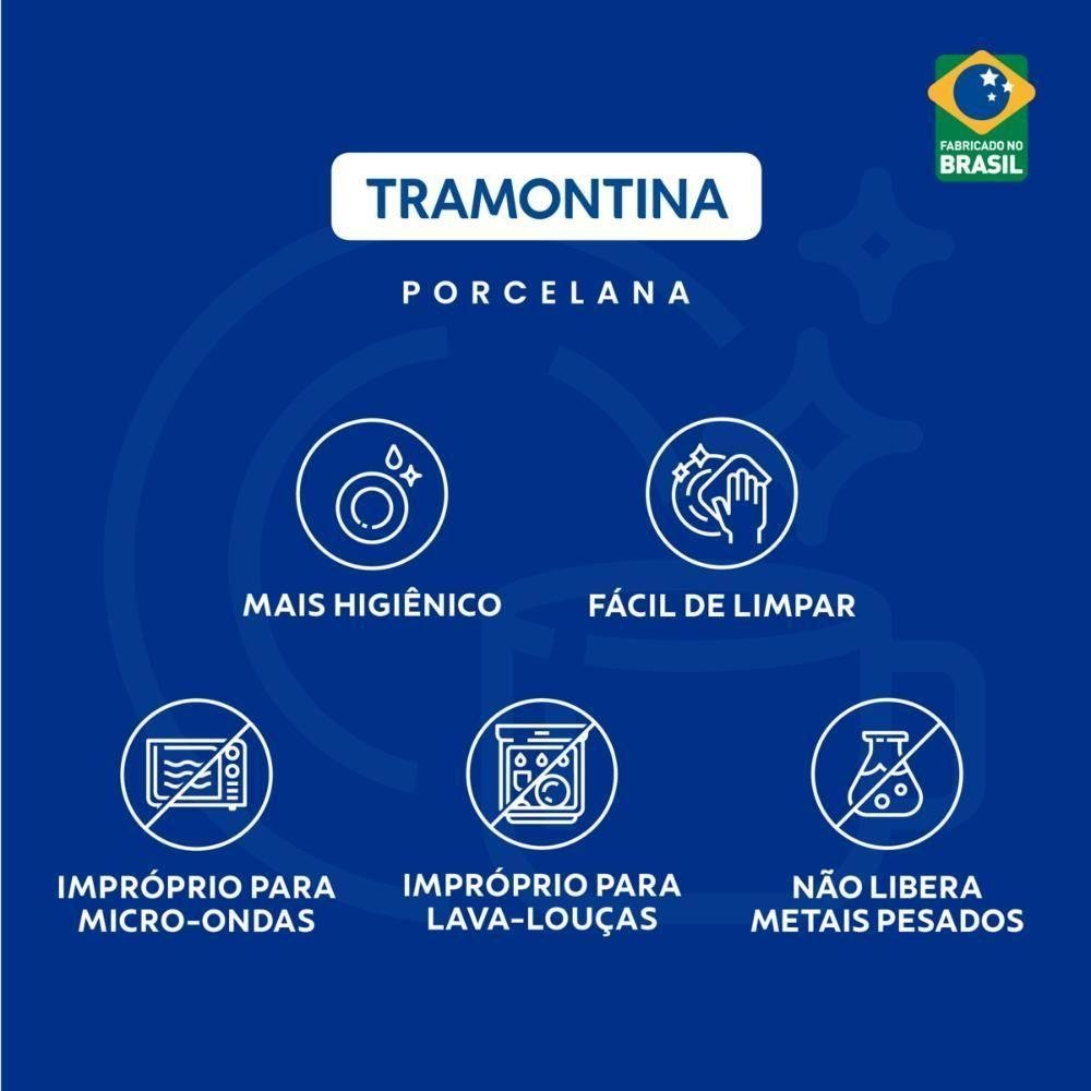 Prato Raso Tramontina Anna em Porcelana com Filete de Ouro 28 Cm - 5
