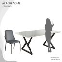 Ver imagem 5 de Conjunto Sala de Jantar Mesa 160x90cm Base Império Tampo Mdf Laca com Vidro Malibu