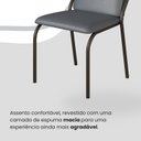 Ver imagem 6 de Conjunto Sala de Jantar Mesa 160x90cm Base Império Tampo MDF Laca com Vidro Malibu Preto/Grafite
