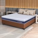Ver imagem 1 de Conjunto Box Marrom Durban Azul Espuma D28 Casal 138x188x57 - King House