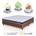 Ver imagem 4 de Conjunto Box Marrom Durban Azul Espuma D28 Casal 138x188x57 - King House