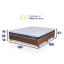 Ver imagem 3 de Conjunto Box Marrom Durban Azul Espuma D28 Casal 138x188x57 - King House