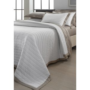 Colcha Stripe 300 fios Branco/Fend - Queen